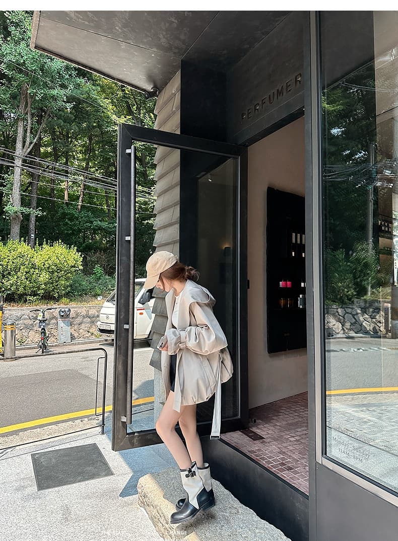 lilylikes 바 플러그 일몰 낮음 포화 상태 얕은 카키 다용도 후드 바람막이 세련된 있음 유럽 블록 상세 이미지 41