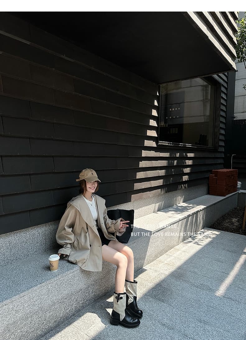 lilylikes 바 플러그 일몰 낮음 포화 상태 얕은 카키 다용도 후드 바람막이 세련된 있음 유럽 블록 상세 이미지 42