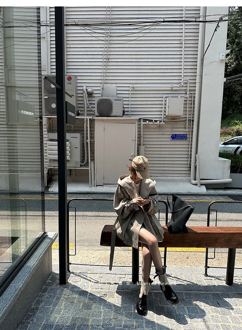 lilylikes 바 플러그 일몰 낮음 포화 상태 얕은 카키 다용도 후드 바람막이 세련된 있음 유럽 블록 상세 이미지 46