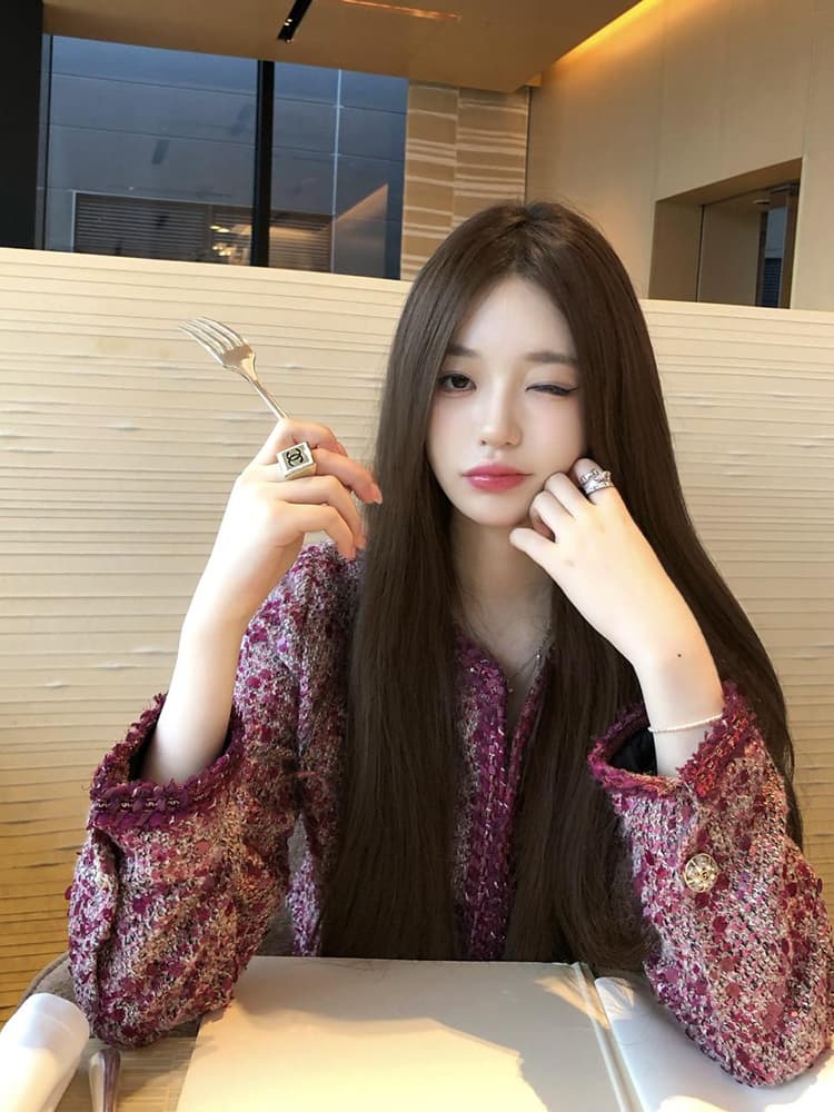 로즈 레드 작은 샤넬 스타일 여성 코트 2026 새로운 가을 겨울 작은 키 프랑스식 명문 여성 고급 센스 쇼트 스타일 맨위 이미지 3