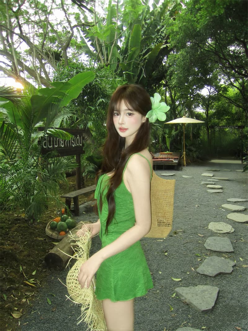 실사 프랑스식 레트로 휴가 질감 센스 타이트 스커트 슬립 드레스 이미지 2