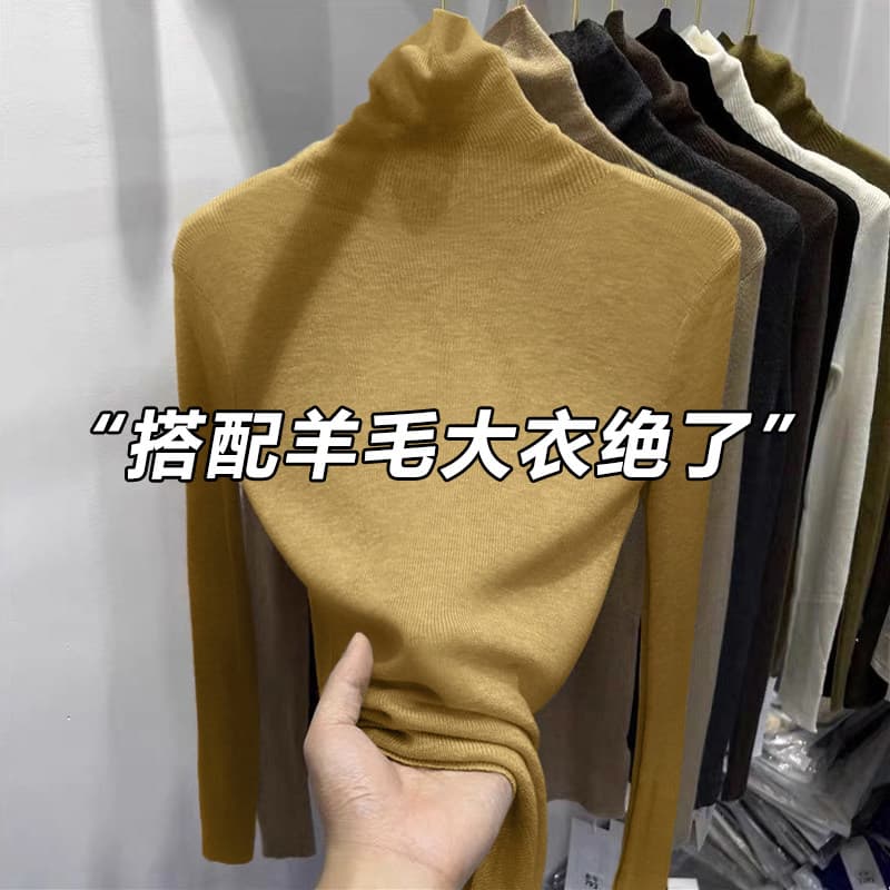 고급 센스 터틀넥 스웨터 여자 가을 겨울 새로운 인사이드 가져 가라. 기본 셔츠 몸매 가꾸기 슬림해 보이는 니트 스웨터 맨위 한 부서 착용 가져 가라. 상세 이미지 5