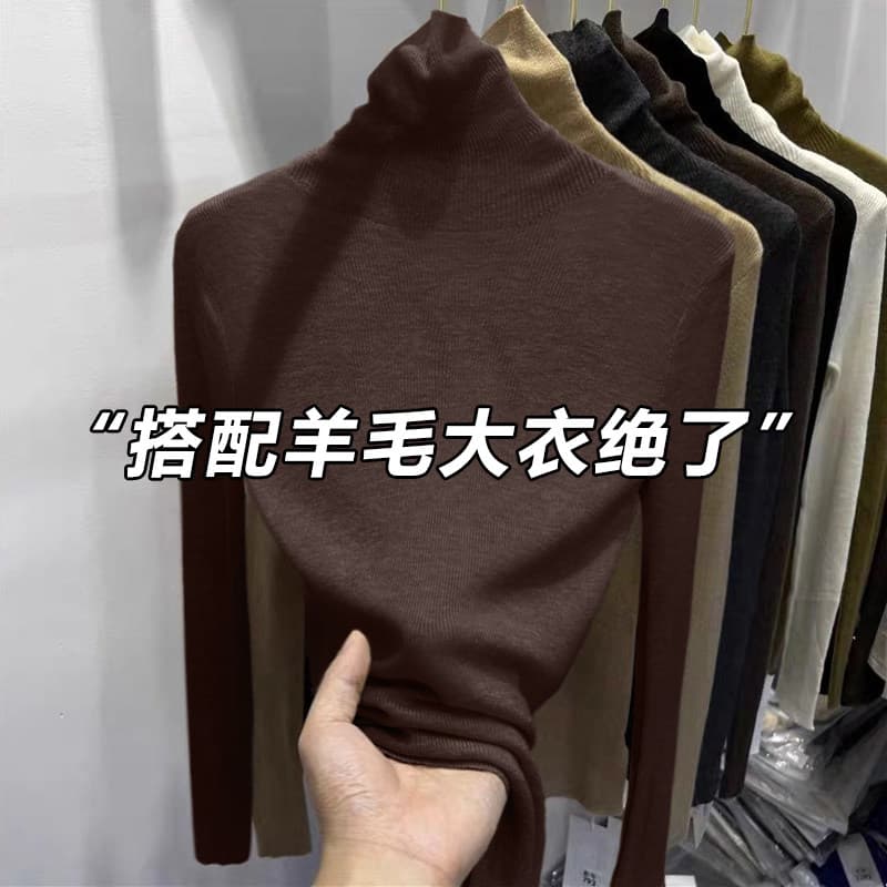고급 센스 터틀넥 스웨터 여자 가을 겨울 새로운 인사이드 가져 가라. 기본 셔츠 몸매 가꾸기 슬림해 보이는 니트 스웨터 맨위 한 부서 착용 가져 가라. 상세 이미지 12