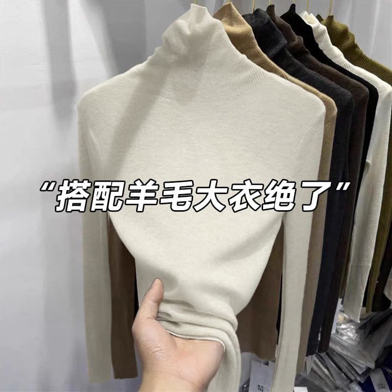 고급 센스 터틀넥 스웨터 여자 가을 겨울 새로운 인사이드 가져 가라. 기본 셔츠 몸매 가꾸기 슬림해 보이는 니트 스웨터 맨위 한 부서 착용 가져 가라. 상세 이미지 17