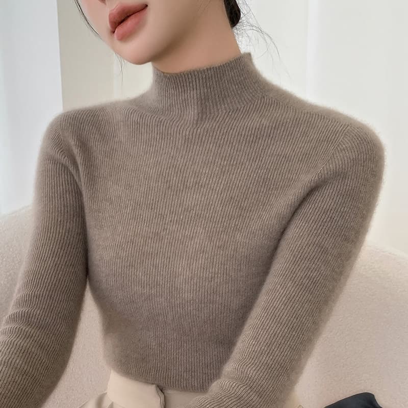 첫 번째 줄 의복 무봉제 순양모 터틀넥 기본 셔츠 여성 인사이드 가져 가라. 가을 겨울 몸매 가꾸기 말뚝 더미 칼라 니트 슬림해 보이는 스웨터 상세 이미지 13
