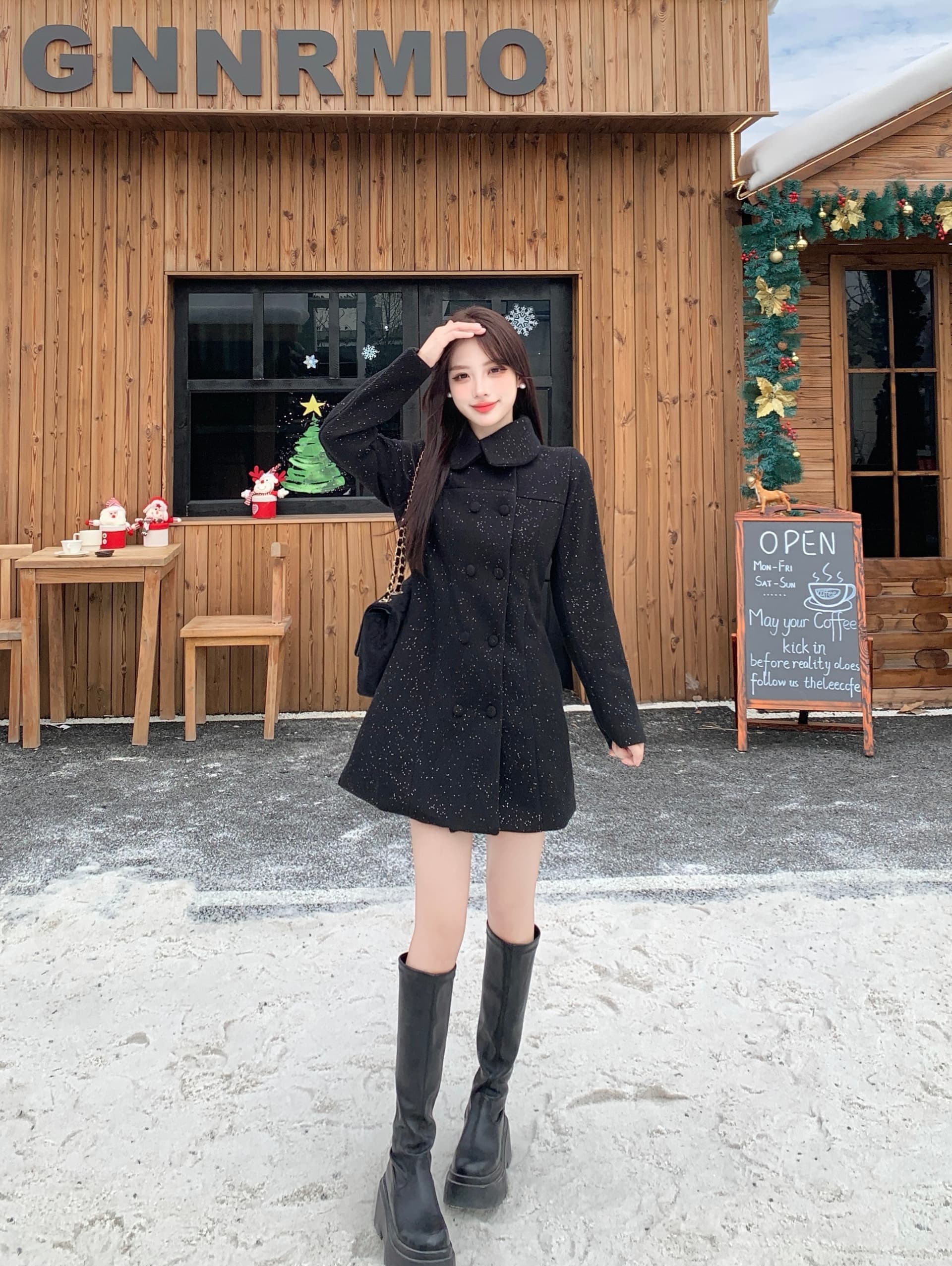 실사 빅 사이즈 지방 mm 한 부서 모직 외투 가을 겨울 허리 수축 슬림해 보이는 레트로 그는 벤 바람이 아닙니다. 규칙 스탠드 칼라 코트 상세 이미지 10