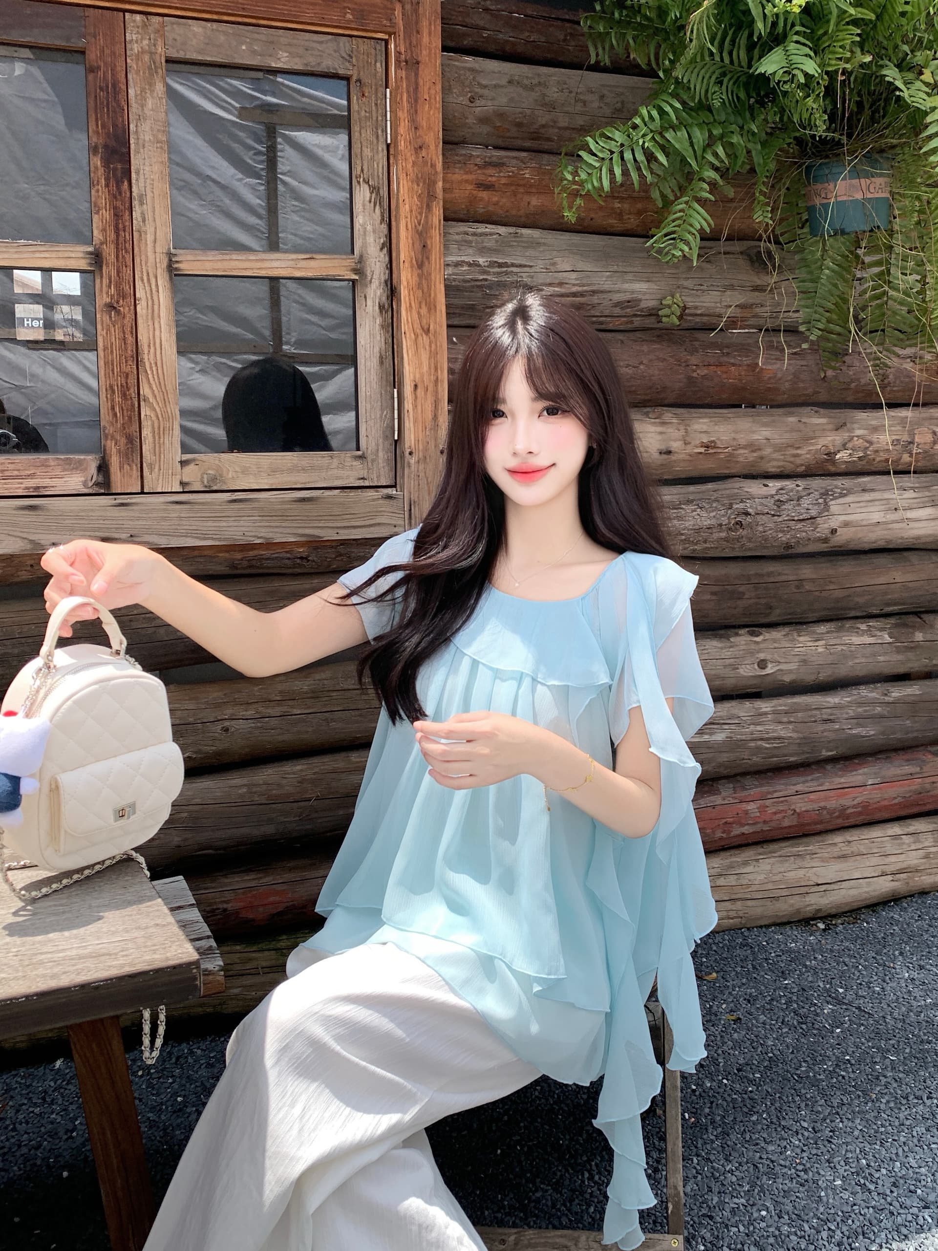 실사 빅 사이즈 여성 의류 지방 mm 리본 대 라운드 넥 여성 셔츠 여름 부드러운 한 첨부 된 의류 루즈핏 반팔 상세 이미지 11