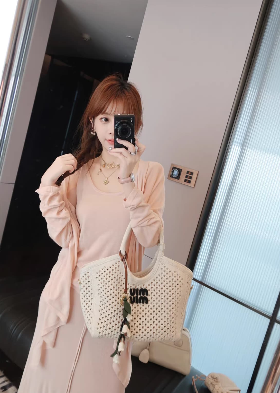 수영하다 사슴 사슴 오래된 돈 바람 주간 실크 아마 빛 요리 한 품격 캐주얼 세트 오픈 가디건 슬립 반 스커트 전체 집합 이미지 2
