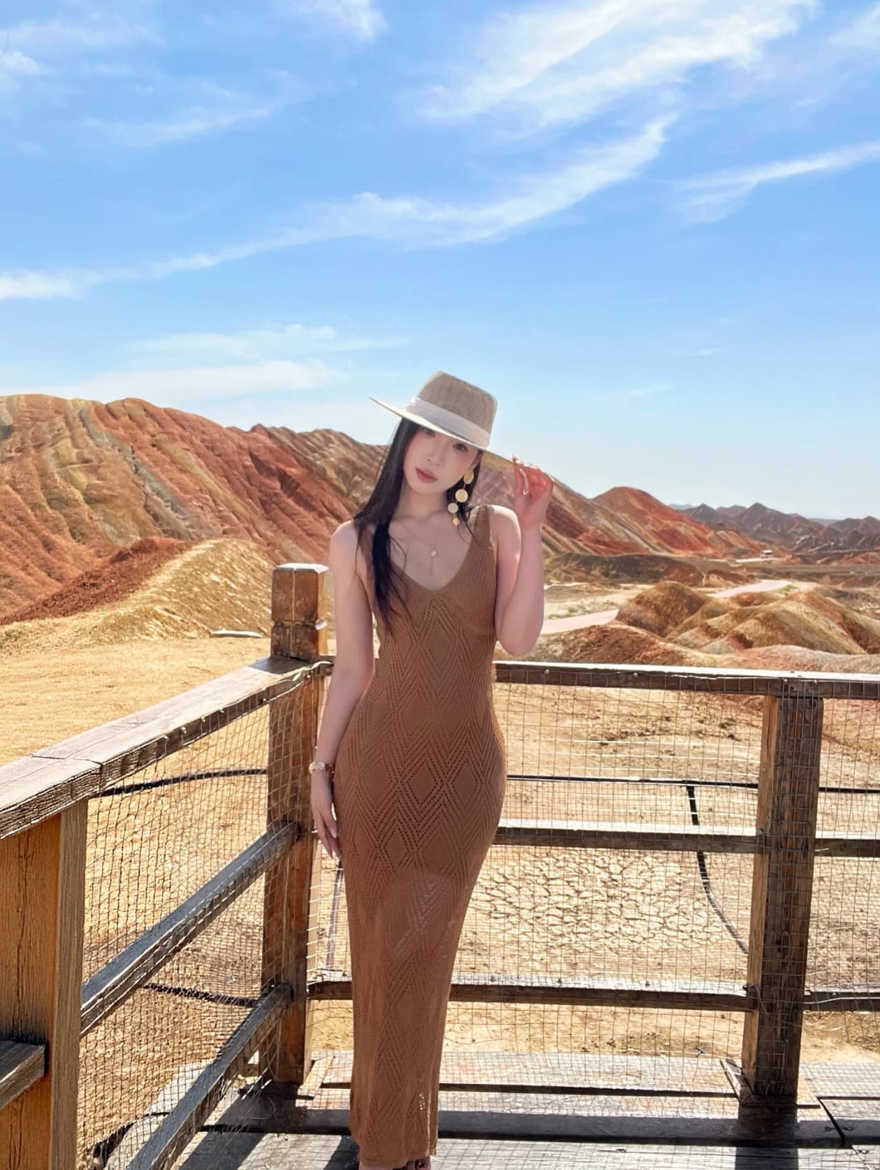 섹시함 순수한 욕망 바람 V넥 홀로우 아웃 슬립 드레스 포함 숄 여름 얇은 스타일 품격 슬림해 보이는 느긋한 투피스 세트 상세 이미지 6