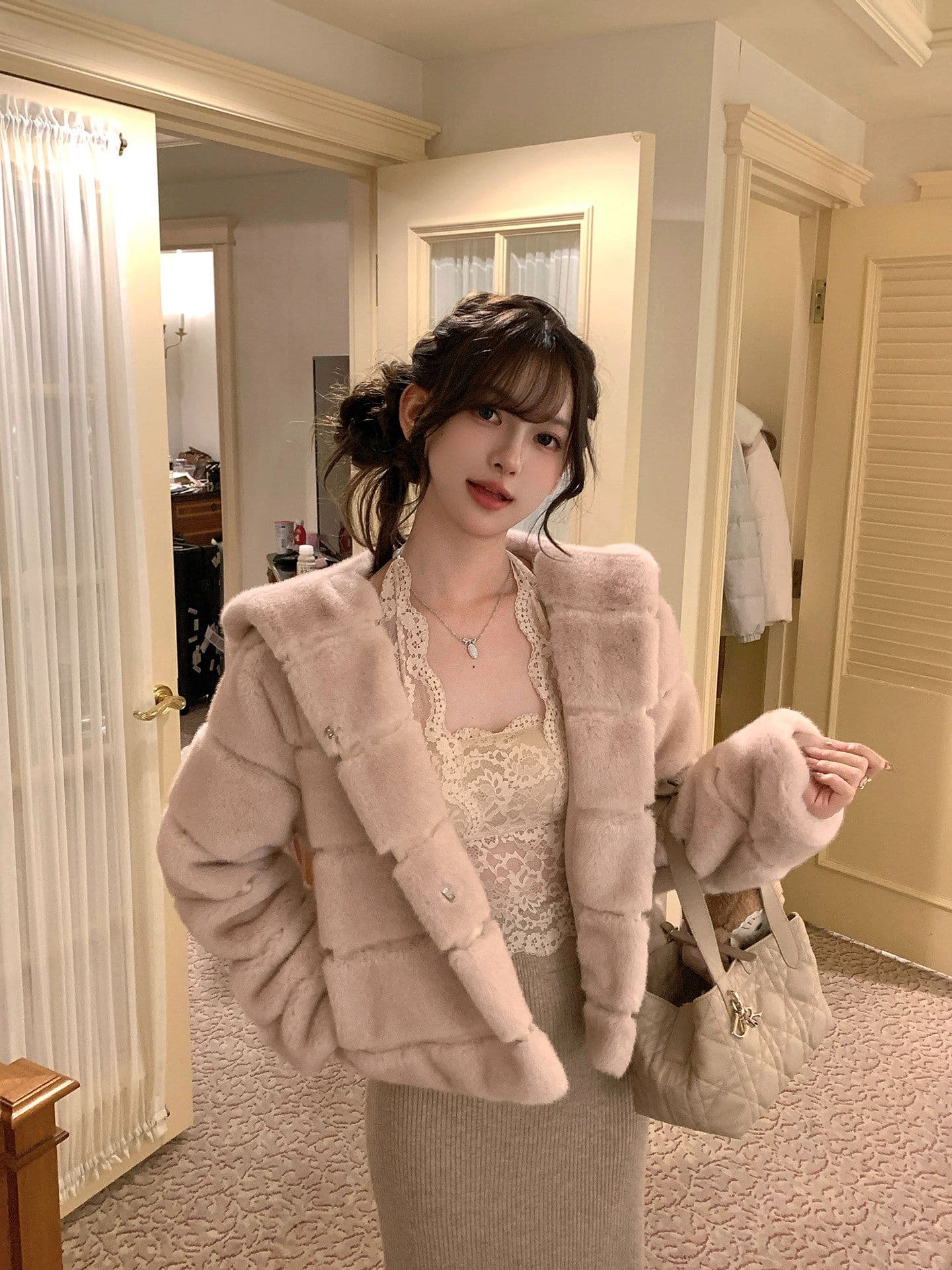 2026 새로운 가슴 패드 레이스 행침 목 캐미솔 만나는 아름다움 뒤로 브래지어 하나 백리스 인사이드 가져 가라. 작은 맨위 상세 이미지 24