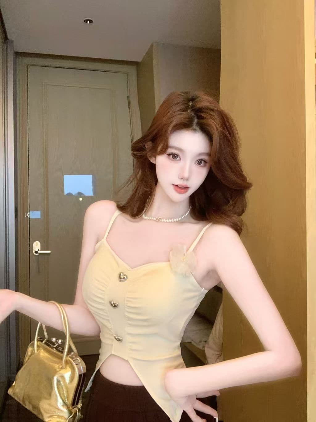 2026 새로운 가슴 패드 순수한 욕망 3 차원 꽃 캐미솔 여름 섹시한 아름다움 뒤로 외출용 만나는 맨위