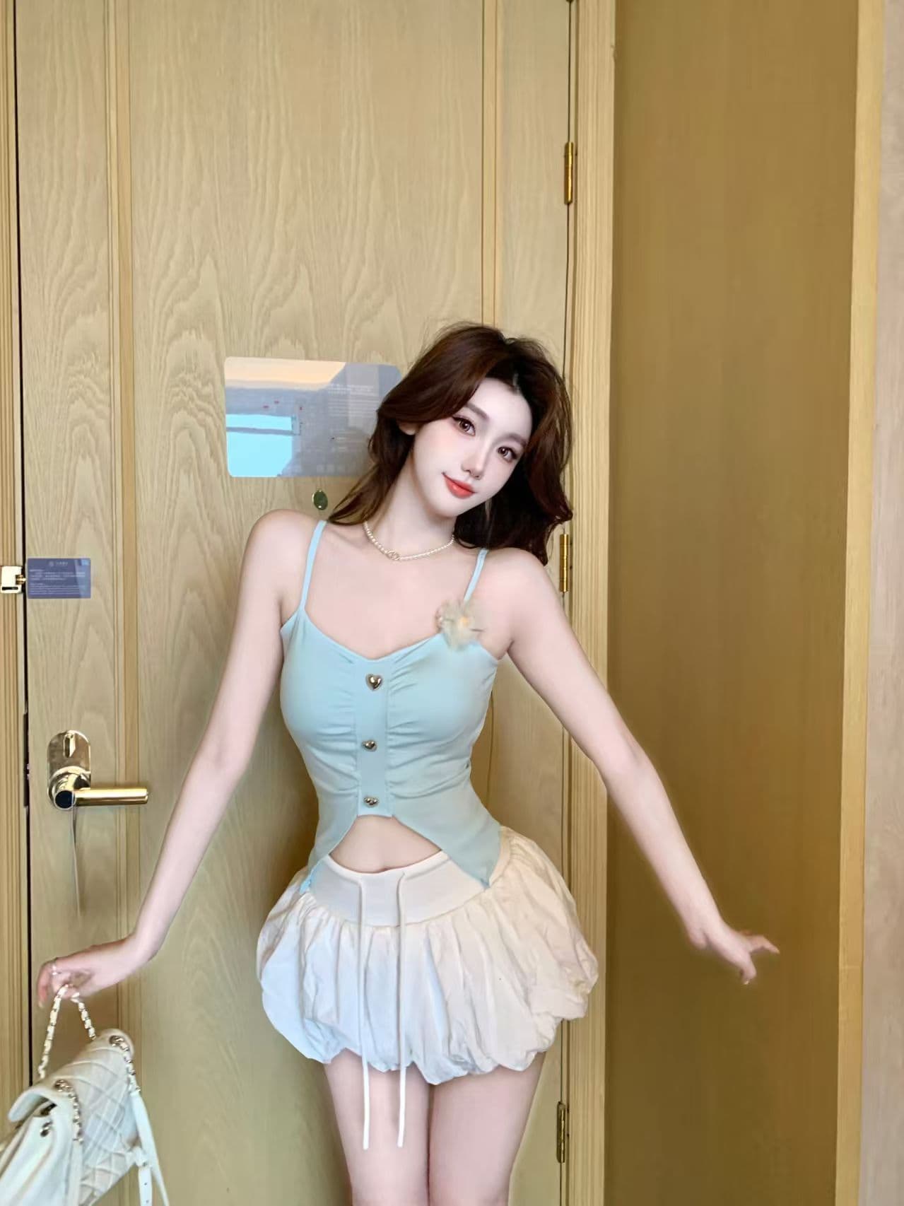 2026 새로운 가슴 패드 순수한 욕망 3 차원 꽃 캐미솔 여름 섹시한 아름다움 뒤로 외출용 만나는 맨위 상세 이미지 8