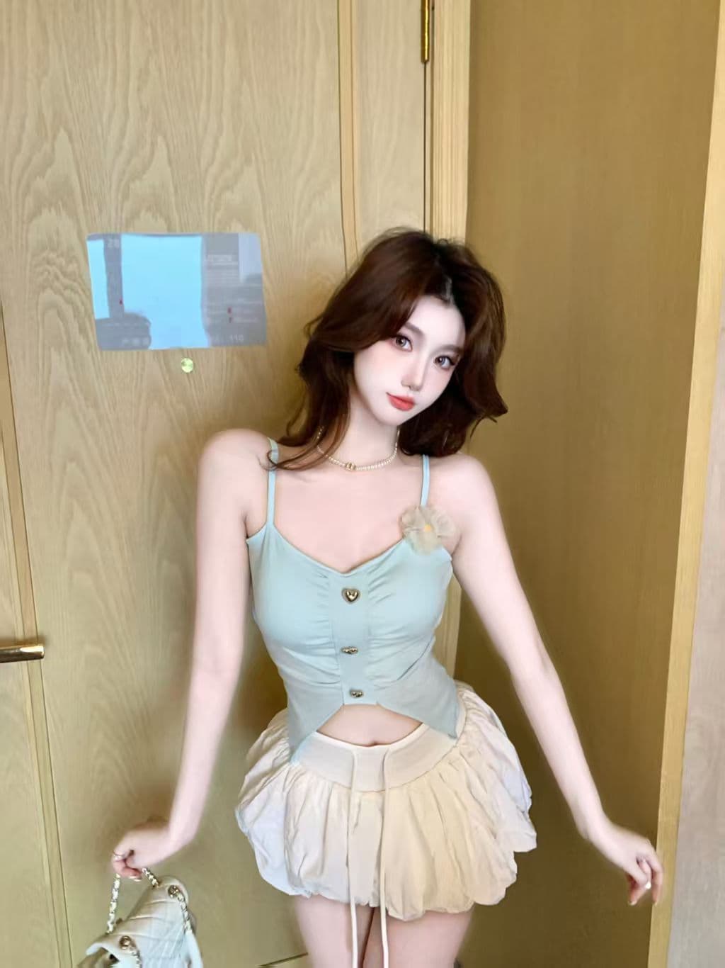 2026 새로운 가슴 패드 순수한 욕망 3 차원 꽃 캐미솔 여름 섹시한 아름다움 뒤로 외출용 만나는 맨위 상세 이미지 9