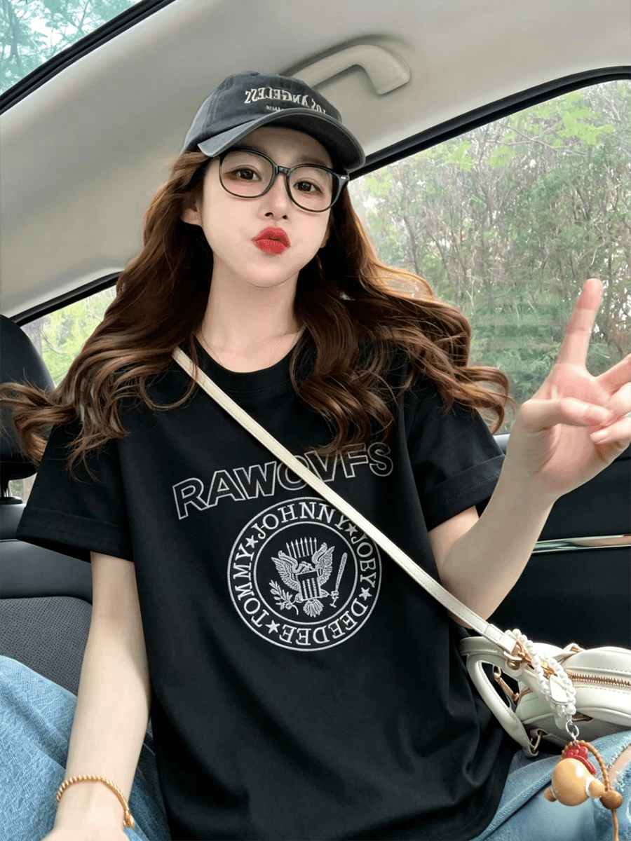 2026 새로운 무거운 순면 여름 새로운 슈퍼 화재 무거운 작업 자수 공예 루즈핏 다용도 반소매 캐주얼 맨위 상세 이미지 1