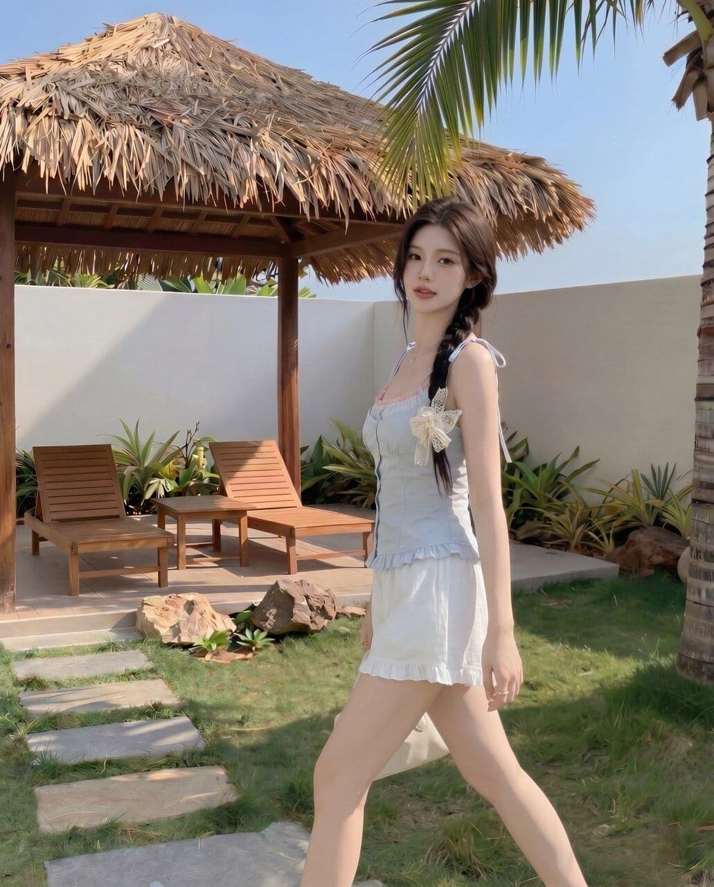 2026 새로운 페이크 레이어드 꽃무늬 쇼트 스타일 캐미솔 여름 발레 바람 상세 이미지 9