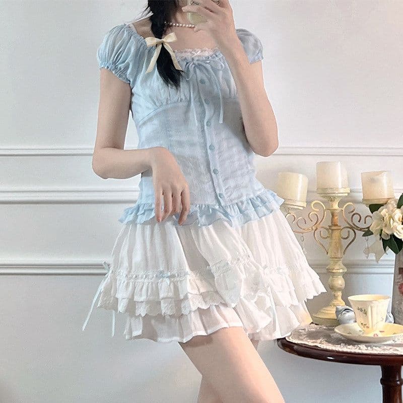 라 라 소스 천 섬 센 윌 디자인 고대 복장 doll 센스 나이 나이 바람 오프숄더 맨위 상세 이미지 2