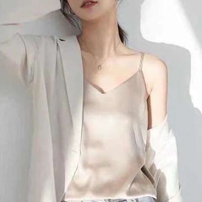 슬립 작은 조끼 여성 여름 2026 새로운 다용도 V넥 기본 셔츠 루즈핏 트렌디 인사이드 가져 가라. 외출용 민소매 맨위 상세 이미지 1