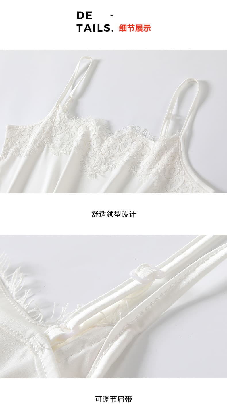 레이스 캐미솔 외출용 다용도 V넥 새틴 정장 인사이드 가져 가라. 기본 셔츠 섹시함 민소매 맨위 여름 상세 이미지 14