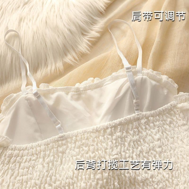 캐미솔 벨트 가슴 패드 섹시함 정장 인사이드 가져 가라. 아름다움 뒤로 외출용 다용도 표지 대리인 우유 나비 매듭 만나는 맨위 이미지 4