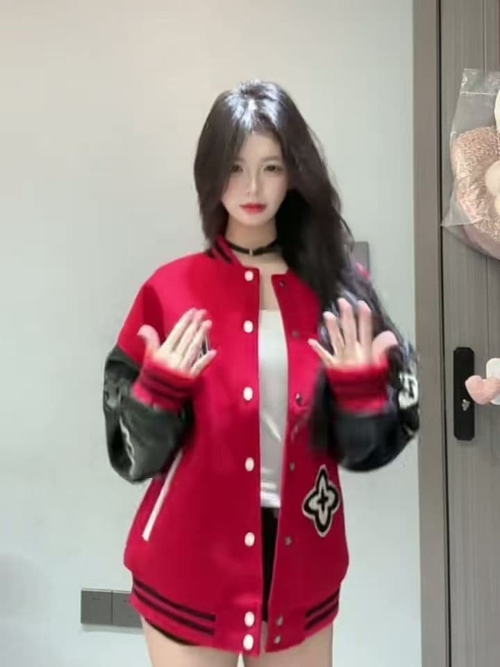 2026 새로운 무거운 아메리칸 거리 빨간색 야구 유니폼 여성 코트 가을 조수 브랜드 자수 재킷 맨위 상세 이미지 4