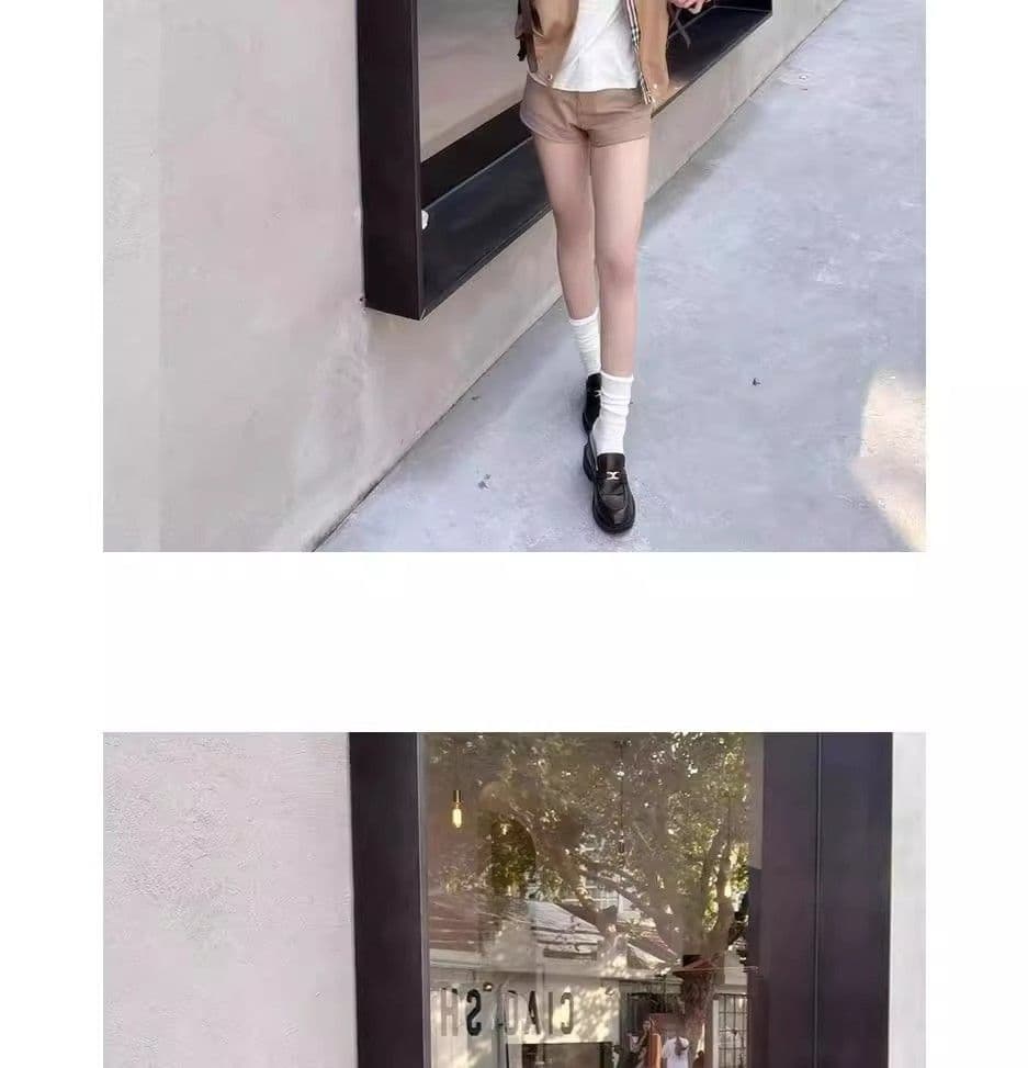 2026 봄 가을 새로운 도쿄 일몰 카키 색 체크무늬 바람막이 재킷 재킷 여성 짧은 프랑스식 품격 맨위 상세 이미지 4
