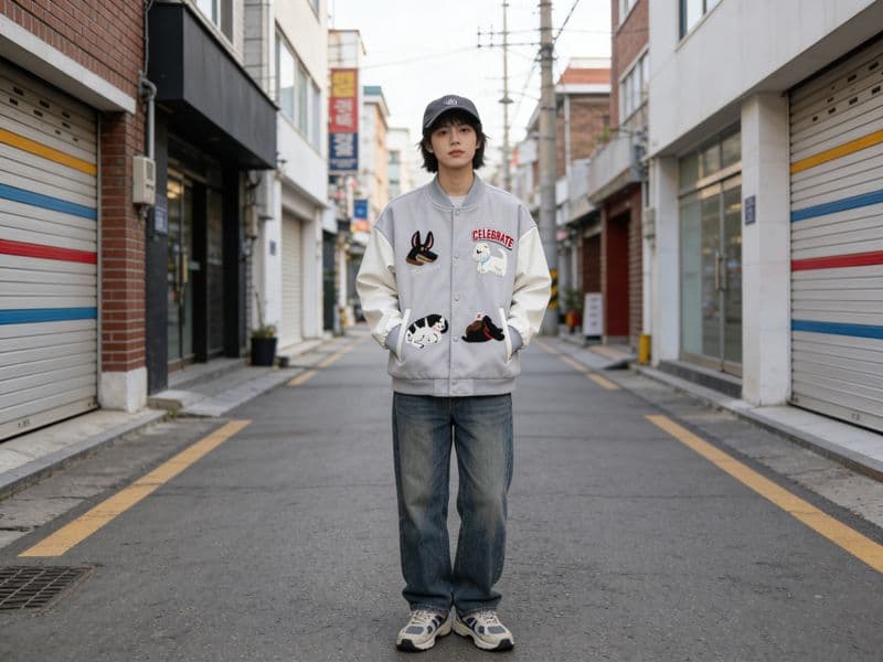 용과 봉황 뭐라구? 아메리칸 자수 야구 유니폼 여성 봄 가을 2026 새로운 레트로 배색 캐주얼 커플 재킷 재킷 상세 이미지 12