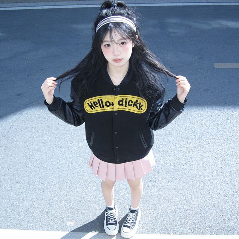 아메리칸 자수 야구 유니폼 여성 봄 가을 2026 새로운 레트로 배색 캐주얼 커플 재킷 재킷 트렌디 상세 이미지 12