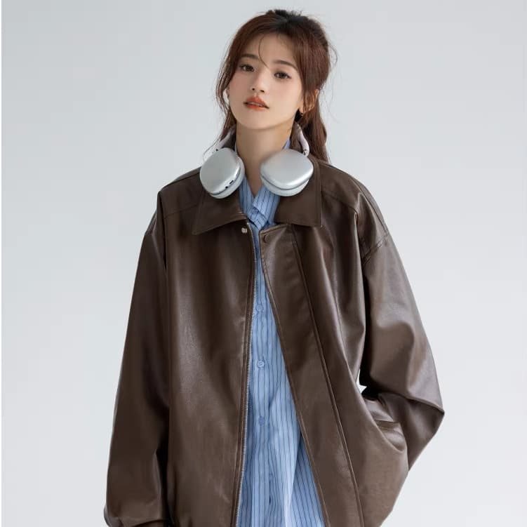 2026 새로운 가을 겨울 가죽 재킷 재킷 여성 셔츠 ins 아메리칸 레트로 달콤함 오토바이 바람 pu 가죽 자켓 트렌디