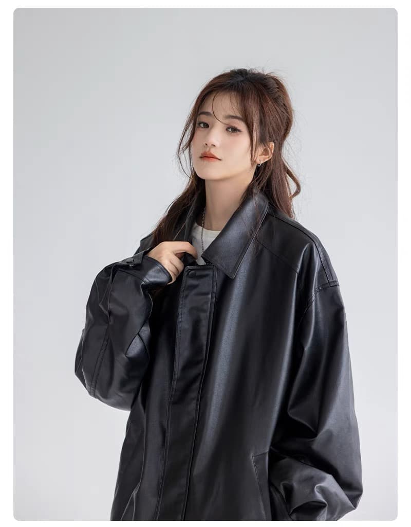 2026 새로운 가을 겨울 가죽 재킷 재킷 여성 셔츠 ins 아메리칸 레트로 달콤함 오토바이 바람 pu 가죽 자켓 트렌디 상세 이미지 9