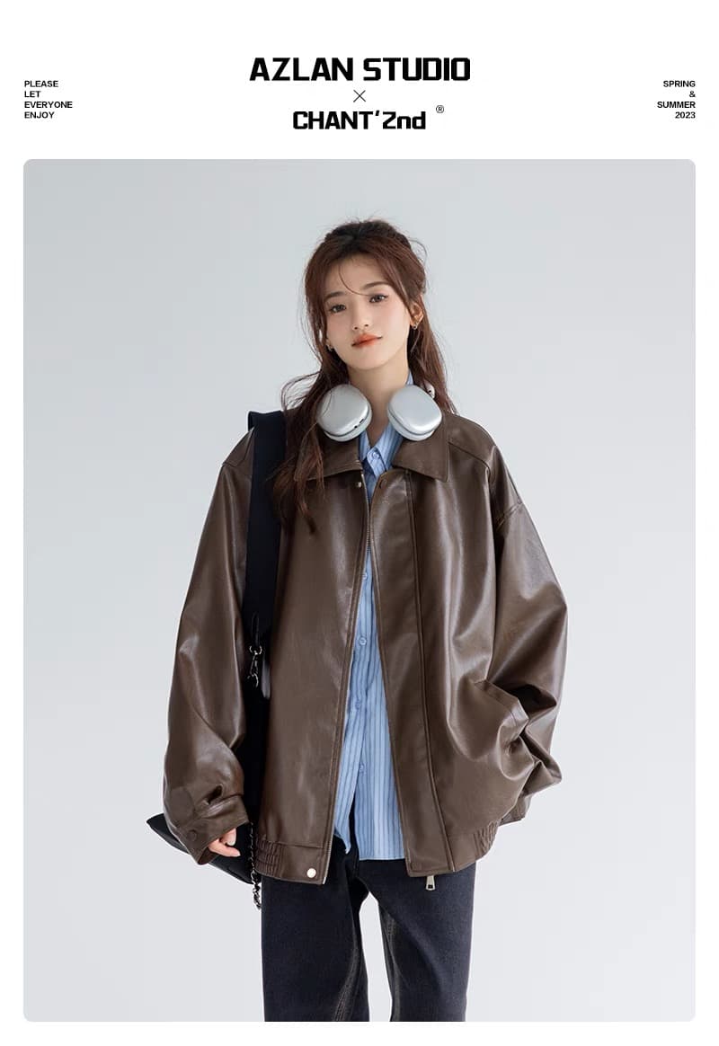 2026 새로운 가을 겨울 가죽 재킷 재킷 여성 셔츠 ins 아메리칸 레트로 달콤함 오토바이 바람 pu 가죽 자켓 트렌디 상세 이미지 13