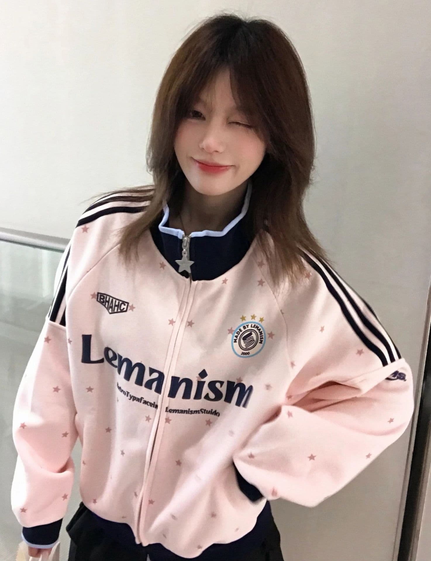 2026 새로운 복합 포밍 프린트 후드티 여성 지퍼 재킷 털이 있는 가을 겨울 루즈핏 캐주얼 오픈 가디건 맨위