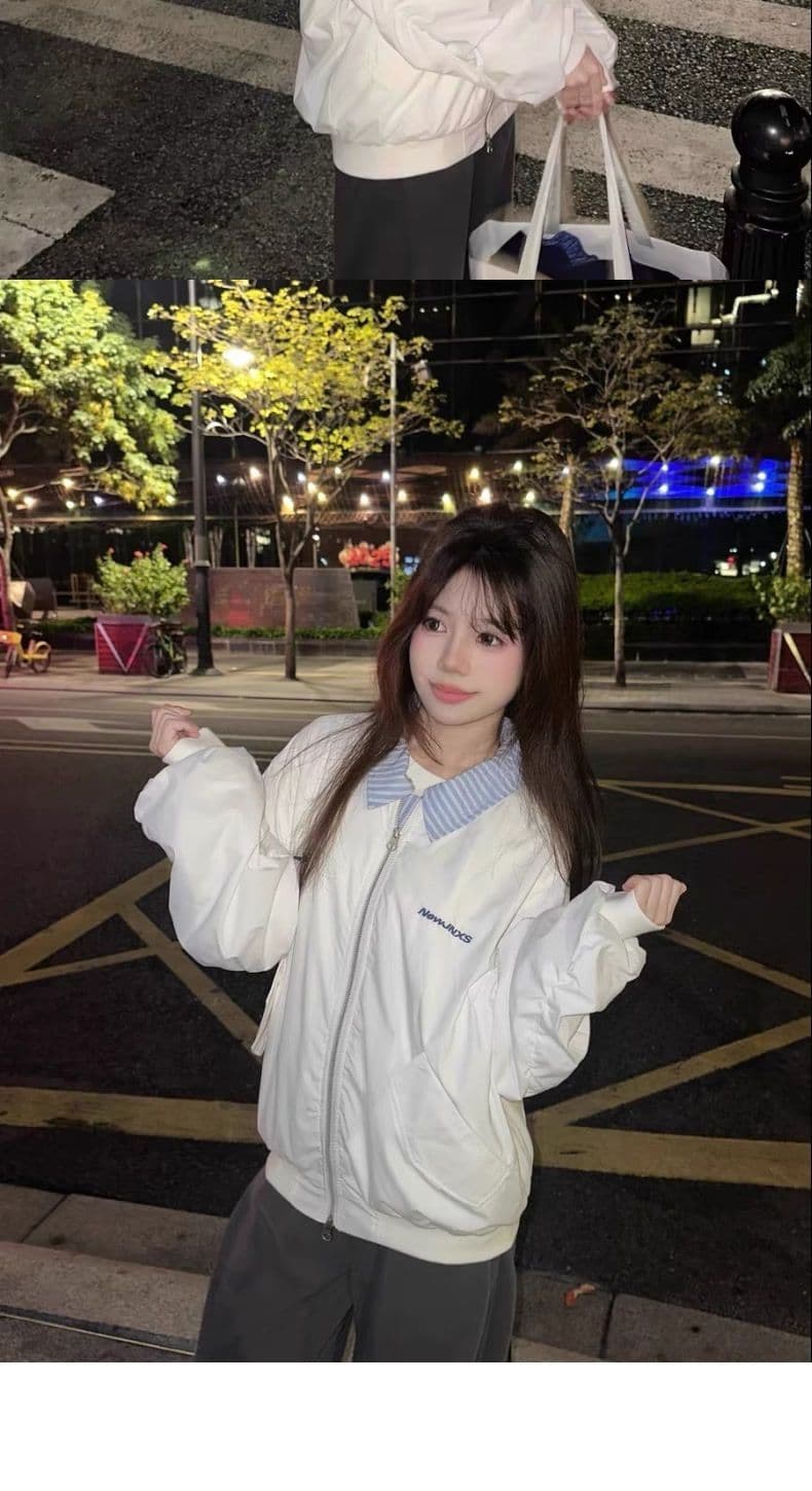 2026 패션 트렌드 패치워크 페이크 레이어드 야구 유니폼 재킷 남자 여자 아메리칸 폴로 칼라 쇼트 스타일 플라잉 재킷 상세 이미지 2