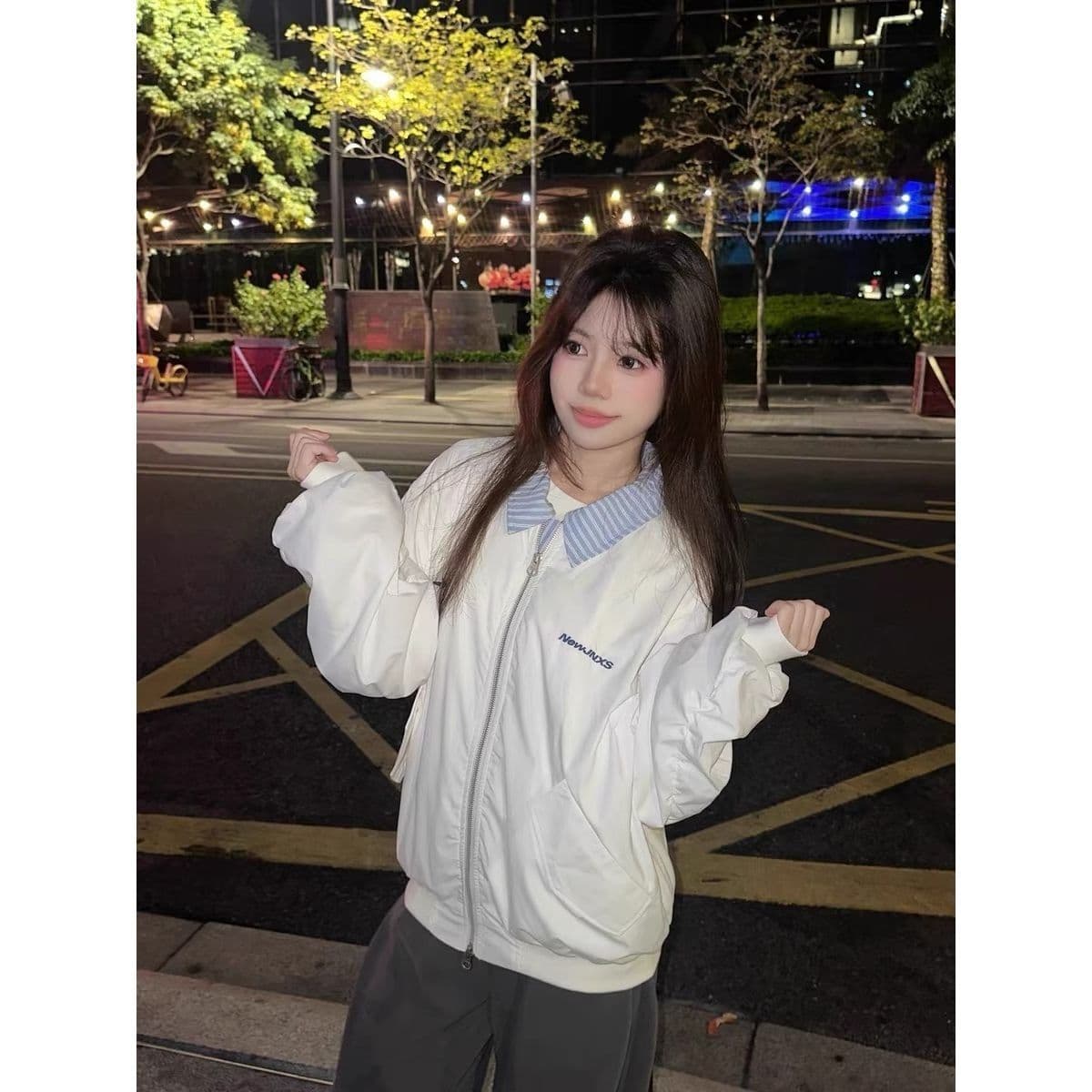 2026 패션 트렌드 패치워크 페이크 레이어드 야구 유니폼 재킷 남자 여자 아메리칸 폴로 칼라 쇼트 스타일 플라잉 재킷 상세 이미지 6