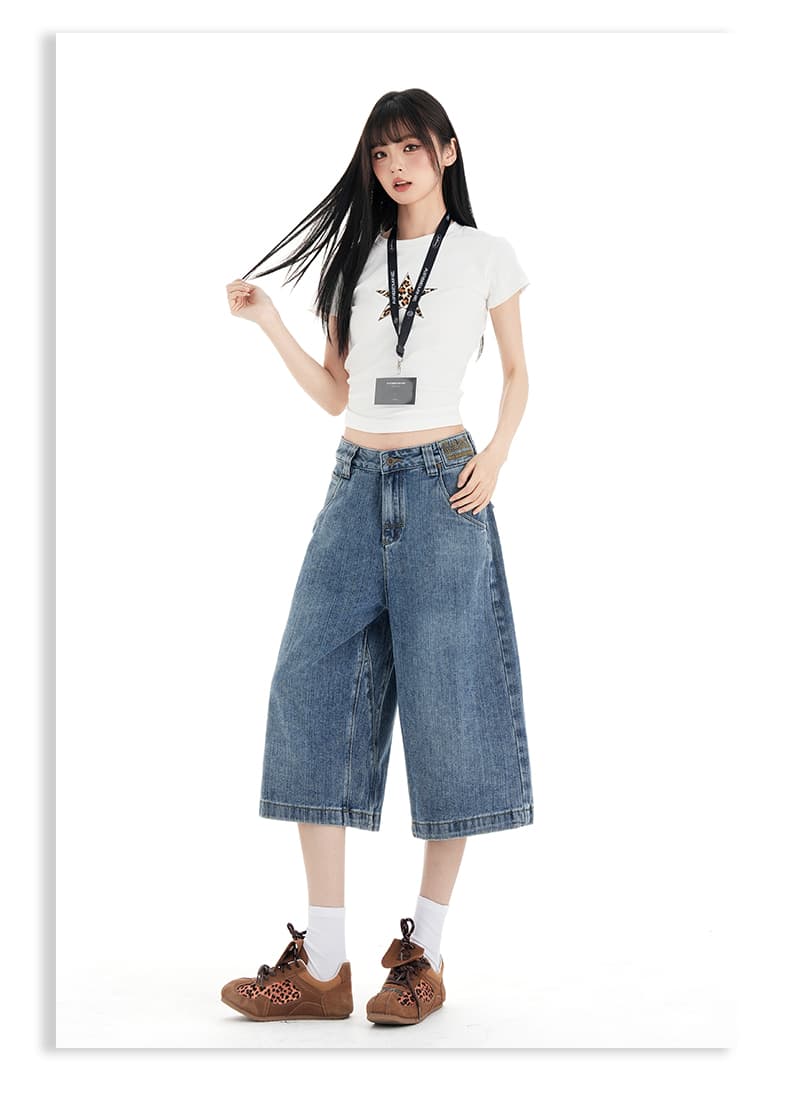 아메리칸 대나무 마디 파리 버클 7부 바지 청바지 여성 2026 여름 새로운 워싱 마 오래된 디자인 센스 바지 상세 이미지 11