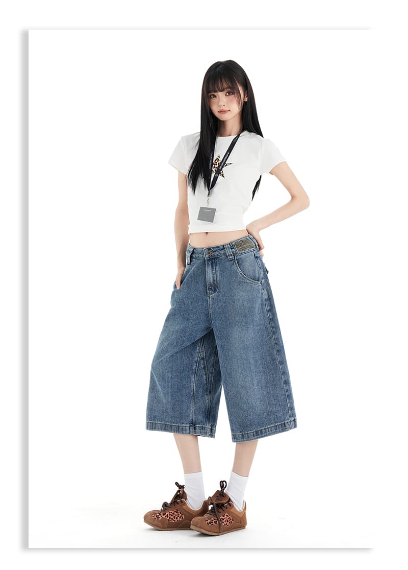 아메리칸 대나무 마디 파리 버클 7부 바지 청바지 여성 2026 여름 새로운 워싱 마 오래된 디자인 센스 바지 상세 이미지 14