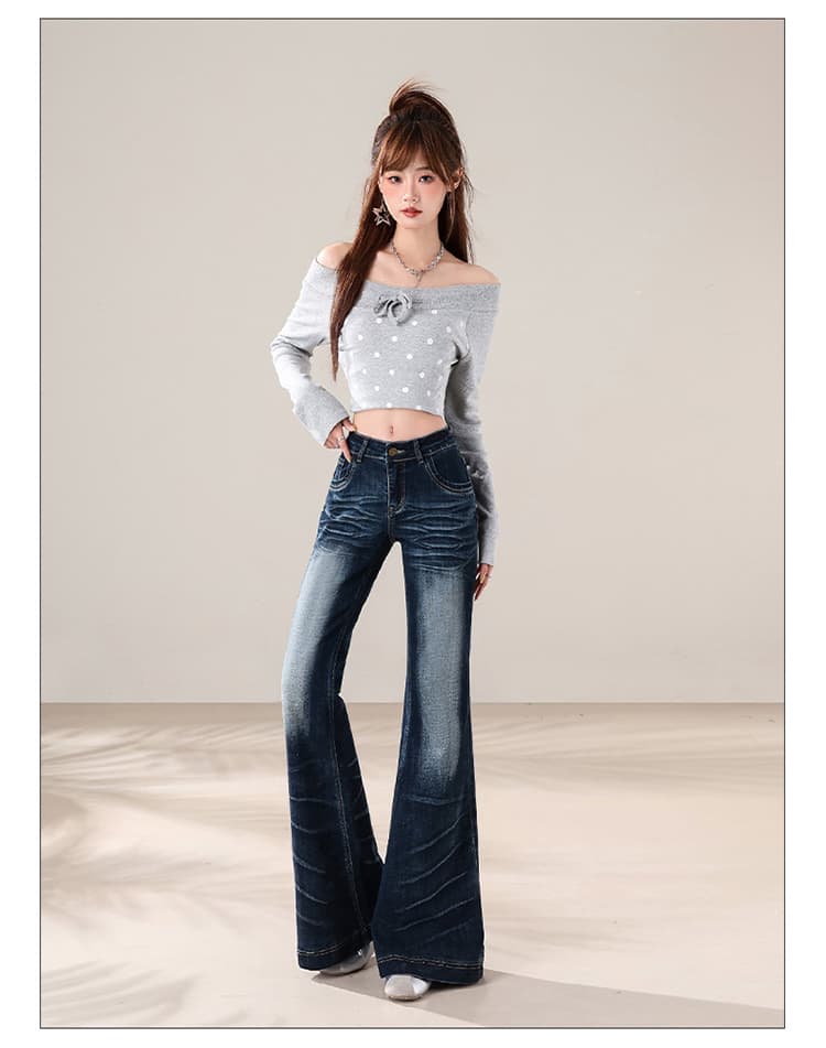 무거운 작업 워싱 곡물 로우 웨이스트 핫걸 부츠컷 바지 청바지 여성 2026 년 가을 새로운 다용도 슬림해 보이는 호스 슈 바지 상세 이미지 10