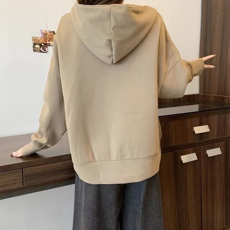 180 근 불규칙 더블 지퍼 후드 얇은 스타일 후드티 가을 겨울 지방 mm 빅 사이즈 디자인 센스 표지 배 루즈핏 맨위 이미지 5