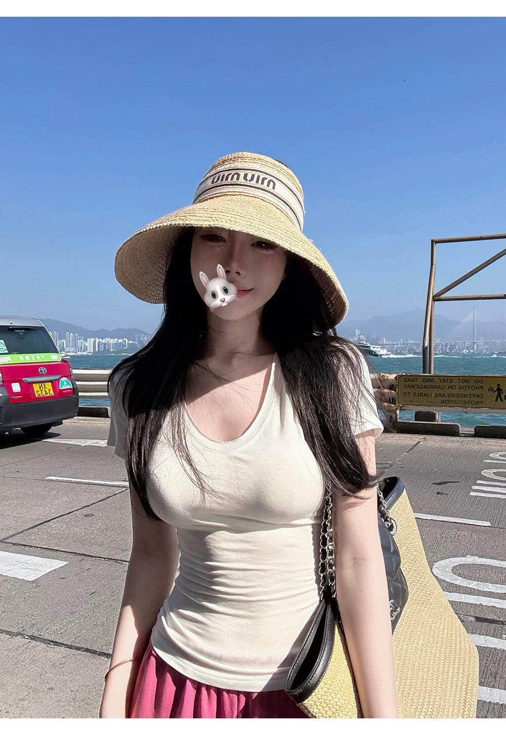 26 여름 새로운 패션 미니멀리즘 단색 티셔츠 코디 캐주얼 와이드 레그 팬츠 투피스 세트 세트 여성 트렌디 상세 이미지 6