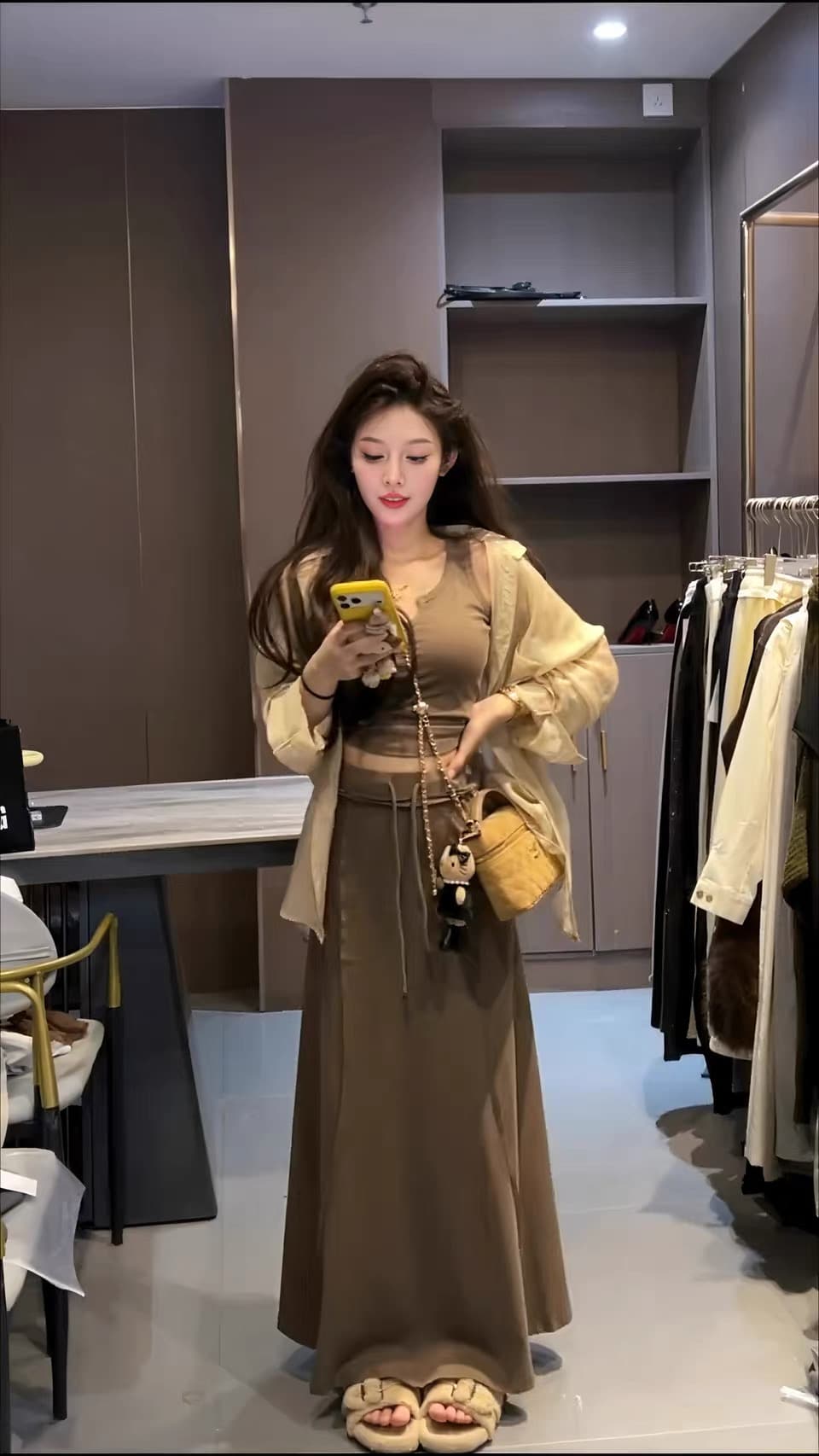 여름 새로운 빛 요리 한 우아함 바람 품격 세트 여성 루즈핏 재킷 핫걸 슬립 도루 센스 반신 스커트 3종 세트 상세 이미지 3