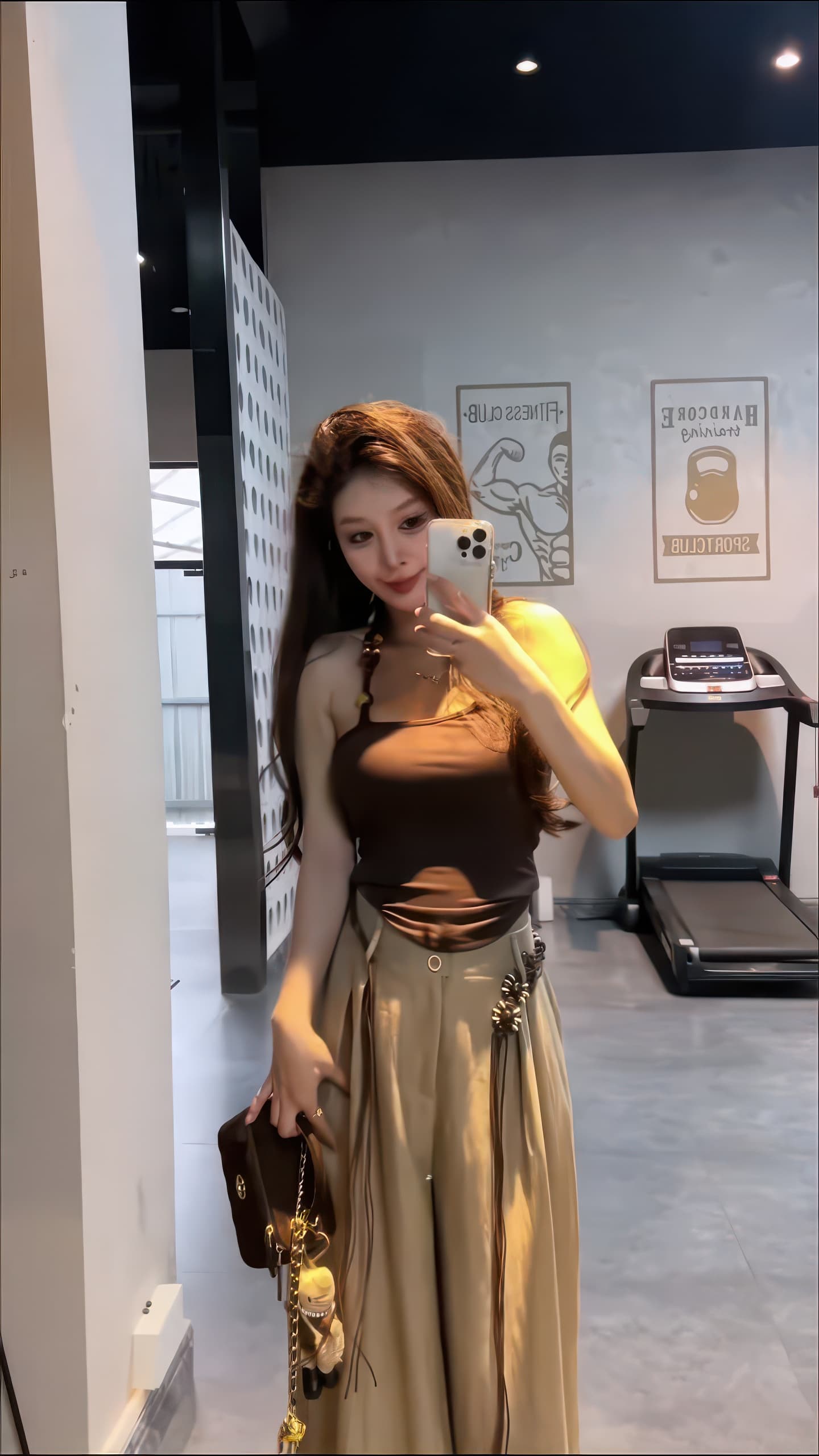 달콤한 매운맛 바람 순수한 욕망 세트 여성 경기 구슬 구슬 행침 목 슬립 맨위 하이웨이스트 레이스업 면 린넨 스트레이트 팬츠 투피스 세트 트렌디 이미지 4