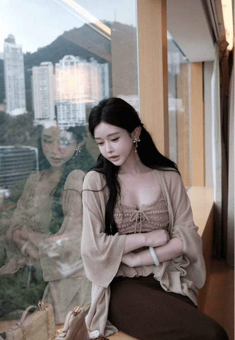 한 부서 부드러운 바람 자수 니트 작은 슬링 여성 디자인 센스 순수한 욕망 휴가 몸매 가꾸기 허리 수축 쇼트 스타일 핫걸 조끼 상세 이미지 18