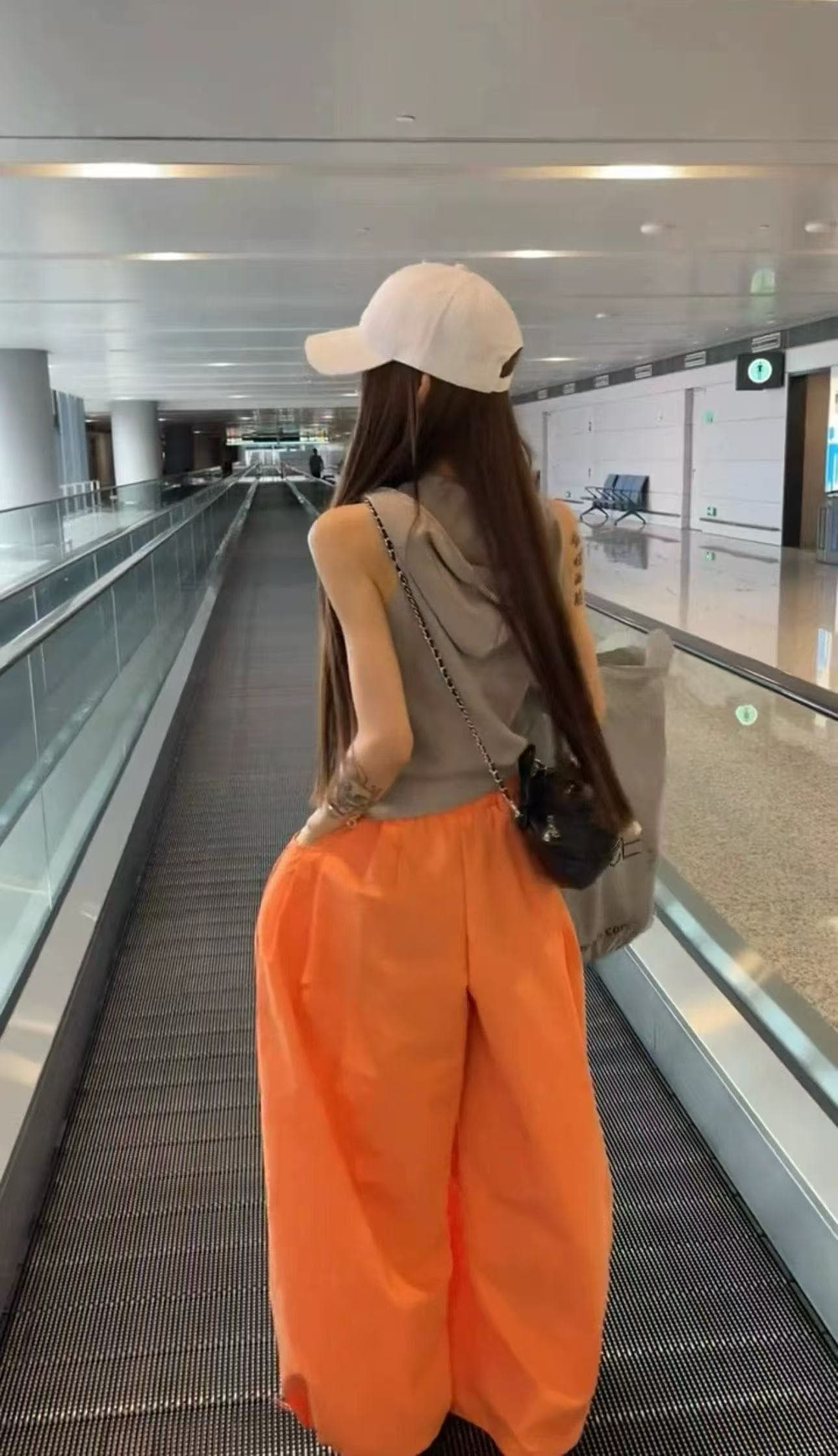 새로운 패션 달콤한 차가운 핫걸 민소매 후드 맨위 허리밴드 펌프 로프 와이드 레그 팬츠 투피스 세트 상세 이미지 1
