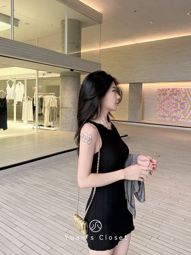 명문 여성 미니멀리즘 슬림해 보이는 쇼트 스타일 재킷 자외선 차단 니트 민소매 타이트 타이트 스커트 여성 투피스 세트 세트 상세 이미지 2