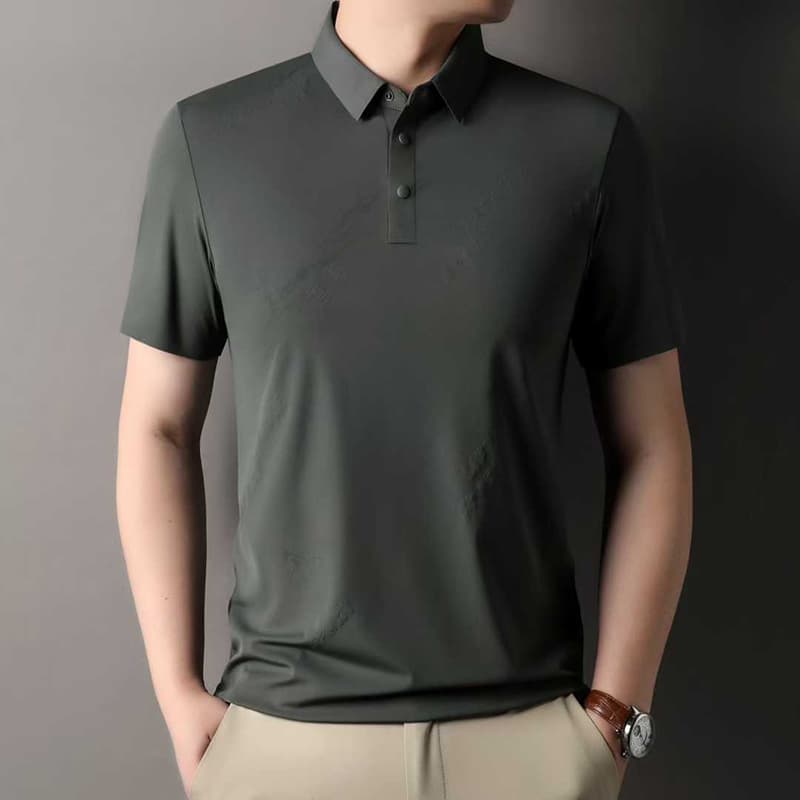 2026 여름 새로운 중노년 남성 폴로 칼라 반팔 POLO 셔츠 루즈핏 고급 반소매 아빠 로드 중 맨위 이미지 3