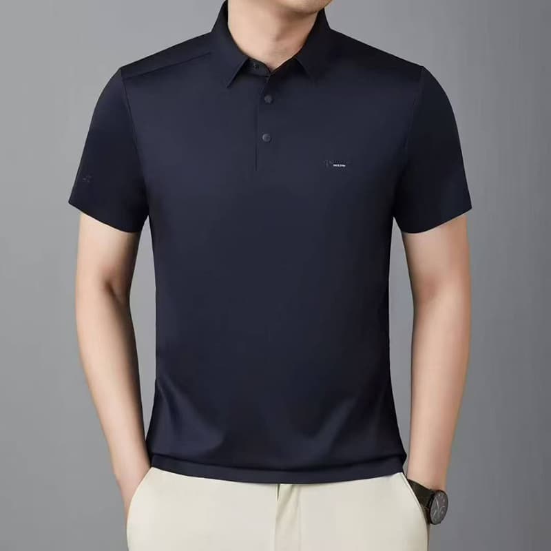 2026 여름 새로운 중노년 남성 폴로 칼라 반팔 POLO 셔츠 루즈핏 고급 반소매 아빠 로드 중 맨위 이미지 2