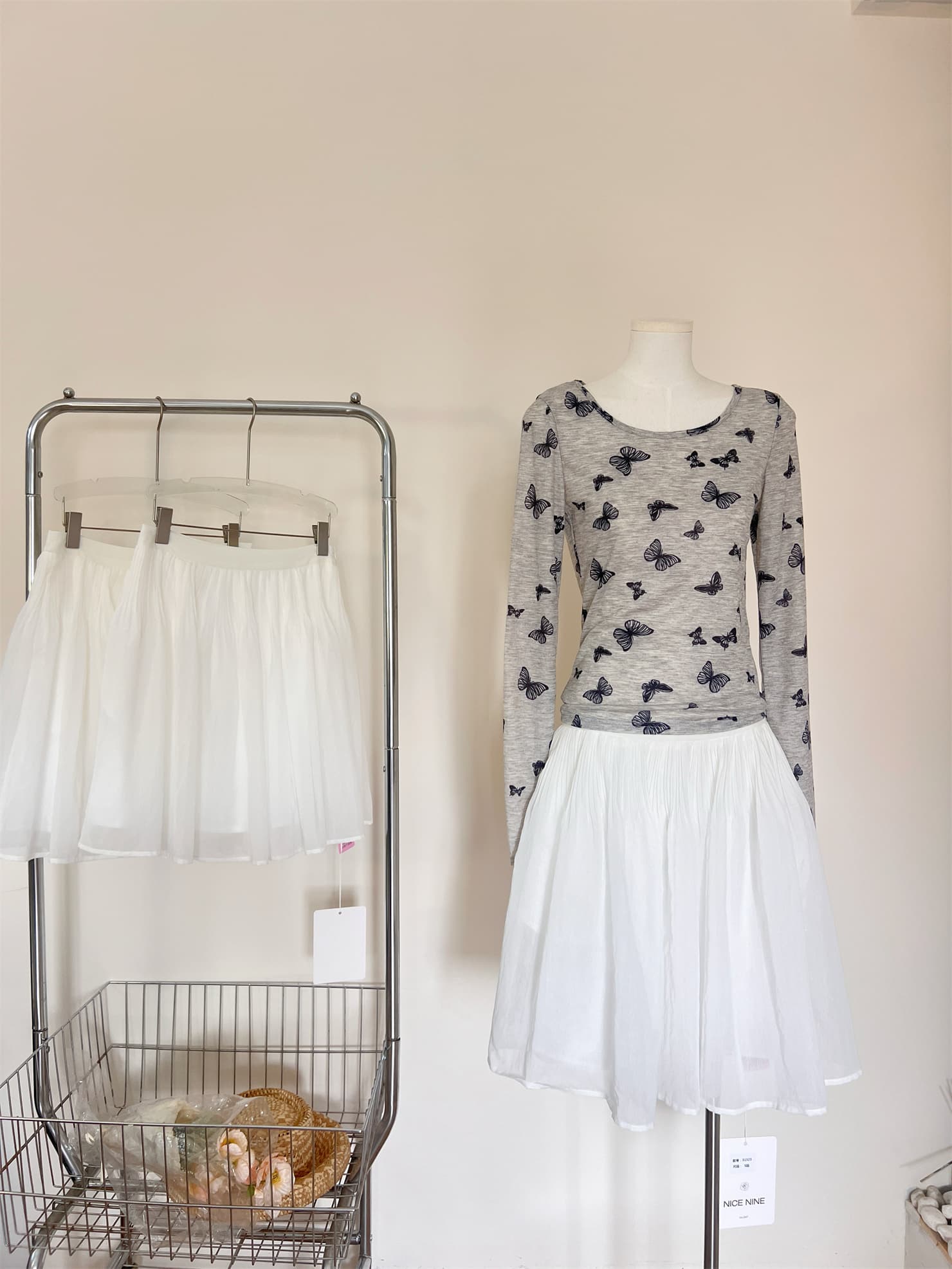 puki 클래식 무거운 작업 발레 퍼프 우산 치마 단어 Pleat Tulle 미니멀리즘 반신 스커트 상세 이미지 13