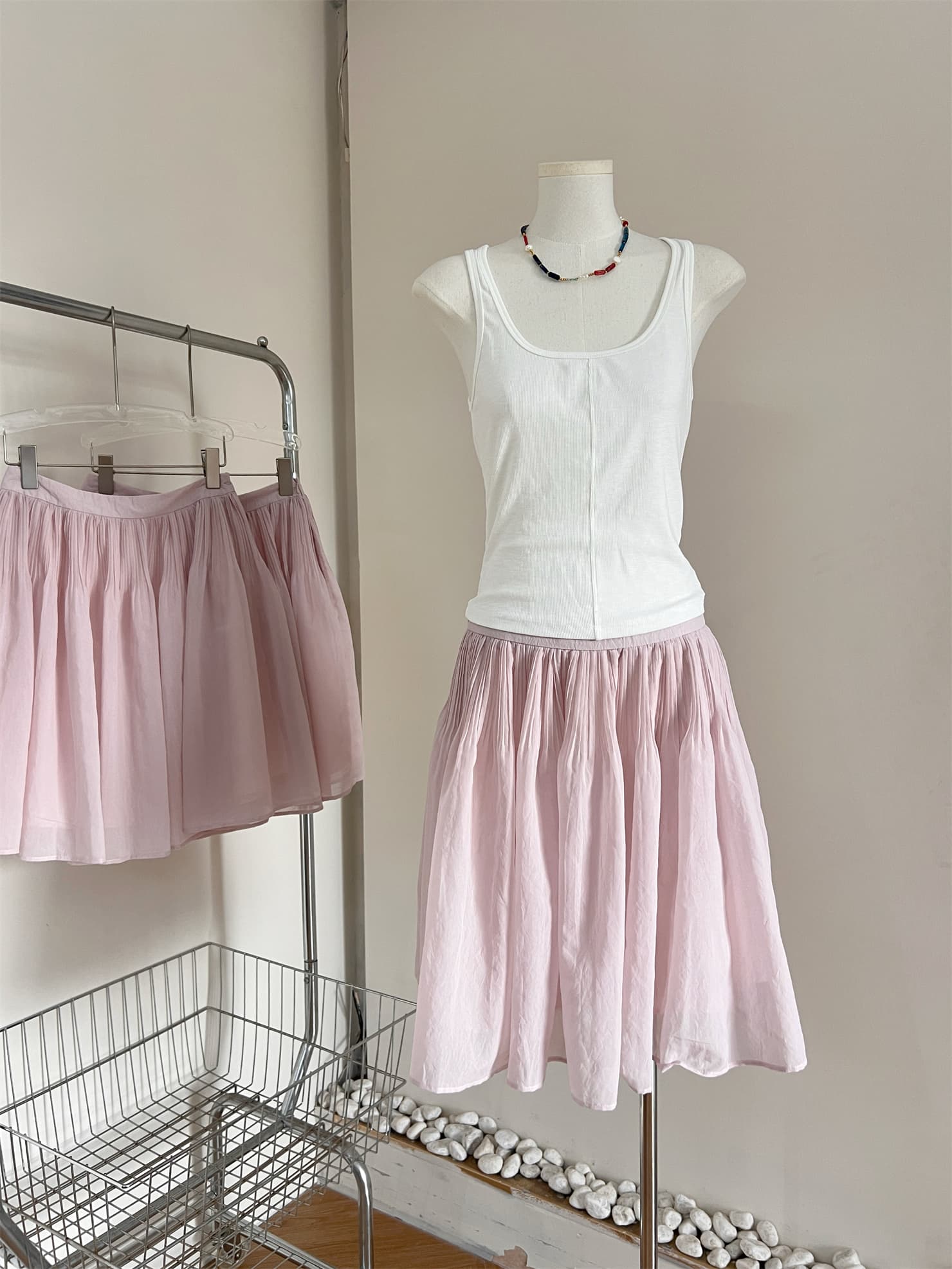 puki 클래식 무거운 작업 발레 퍼프 우산 치마 단어 Pleat Tulle 미니멀리즘 반신 스커트