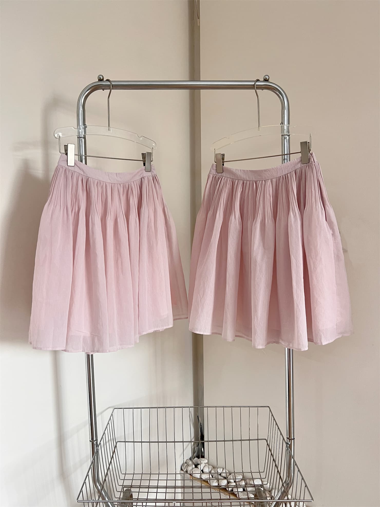 puki 클래식 무거운 작업 발레 퍼프 우산 치마 단어 Pleat Tulle 미니멀리즘 반신 스커트 상세 이미지 3