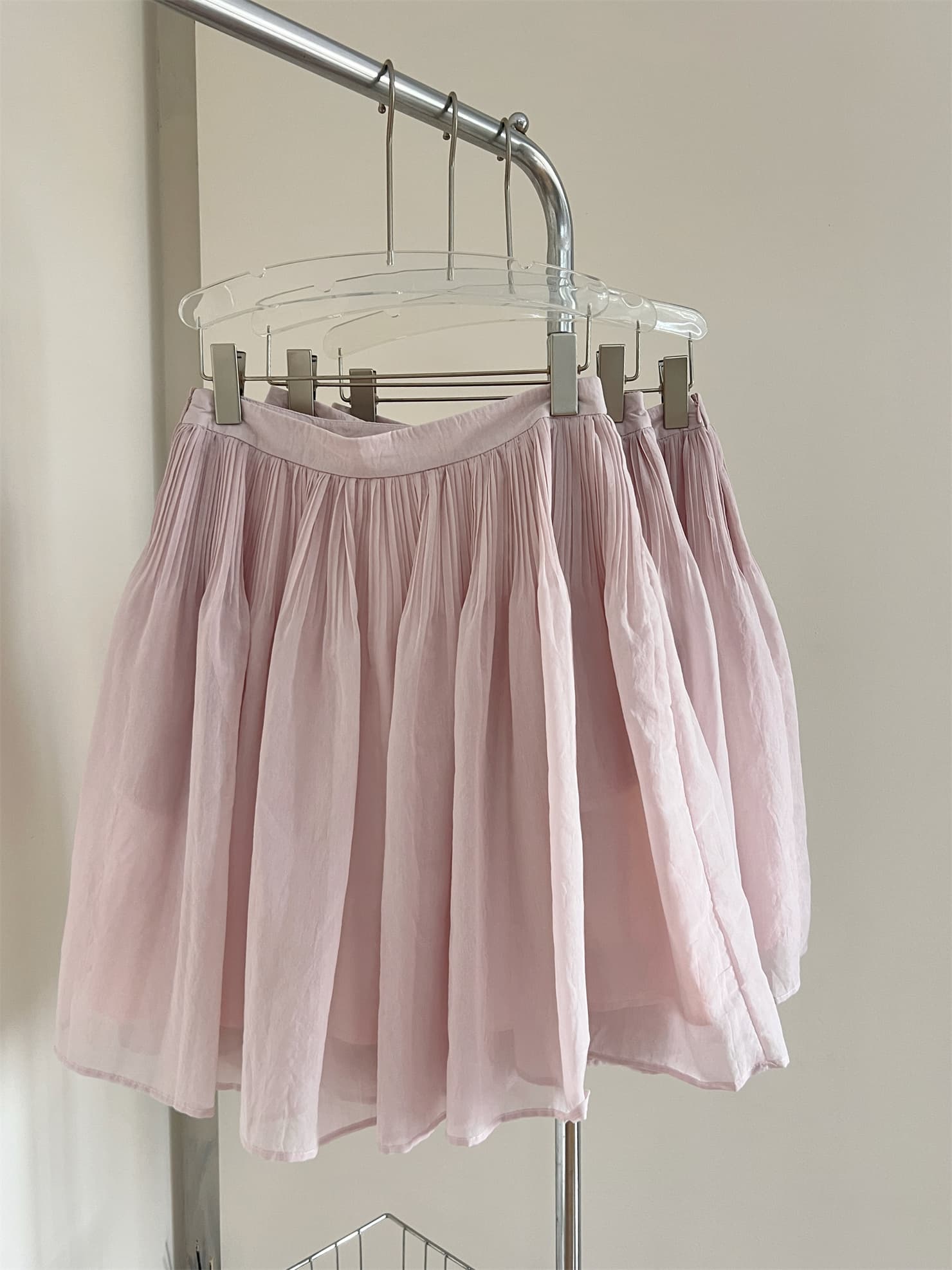 puki 클래식 무거운 작업 발레 퍼프 우산 치마 단어 Pleat Tulle 미니멀리즘 반신 스커트 상세 이미지 4