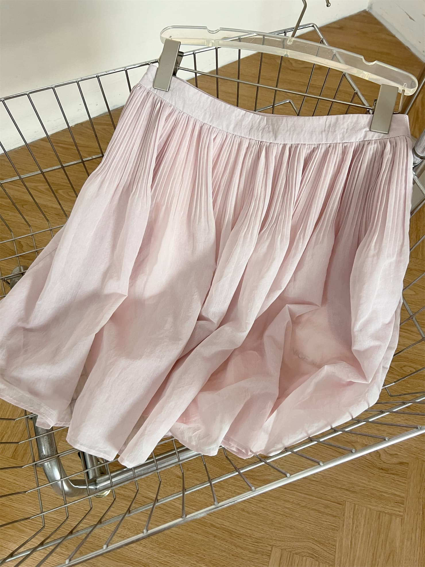 puki 클래식 무거운 작업 발레 퍼프 우산 치마 단어 Pleat Tulle 미니멀리즘 반신 스커트 상세 이미지 9
